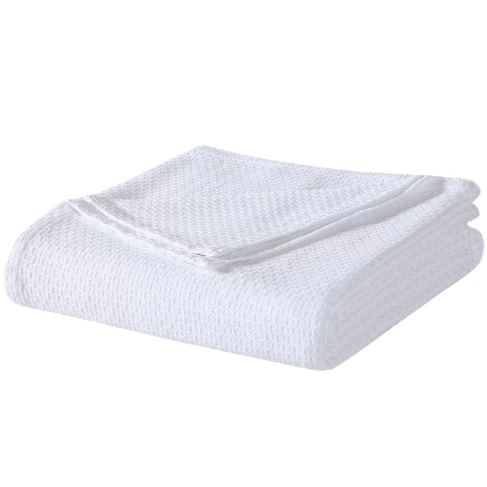 Homvare Bedding Premium Cotton Blanket King White - Soft Breathable Thermal Blanket - Ideal for Layering Any Bed