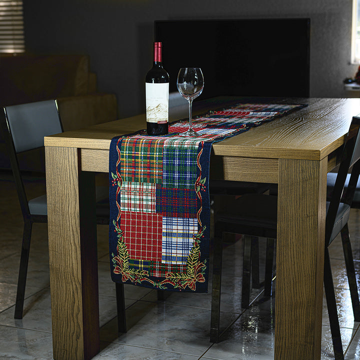 Homvare Christmas Table Full Length Runner for Holiday Dinner, Parties, Home Décor Woven Tapestry 13”x72”