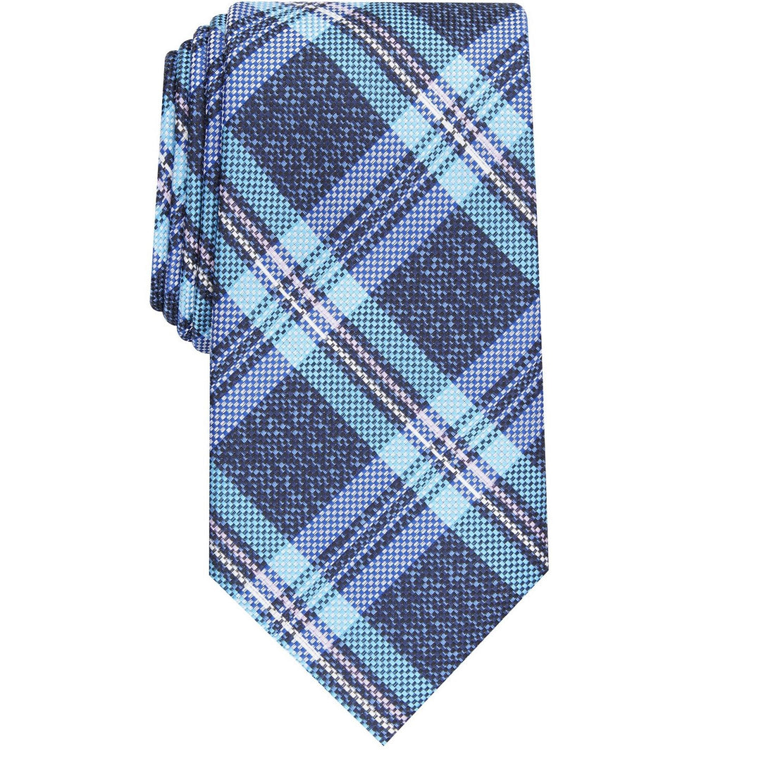 Perry Ellis Men's Duxbury Plaid Tie Navy Size Regular