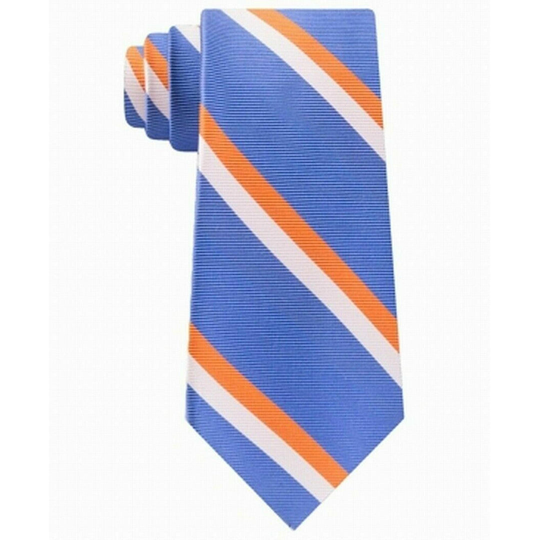 Tommy Hilfiger Light Blue Orange White Stripe  Tie One Size