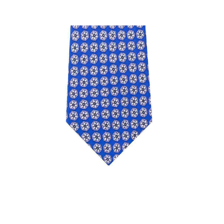 Tommy Hilfiger Men's Classic Snowflake Neat Silk Twill Tie Blue Size Regular