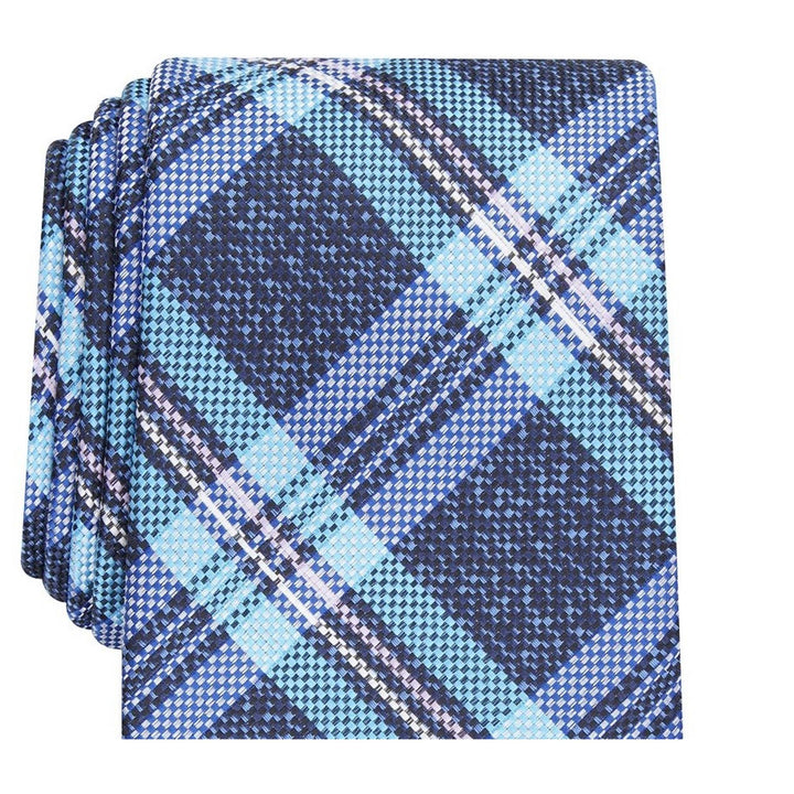 Perry Ellis Men's Duxbury Plaid Tie Navy Size Regular