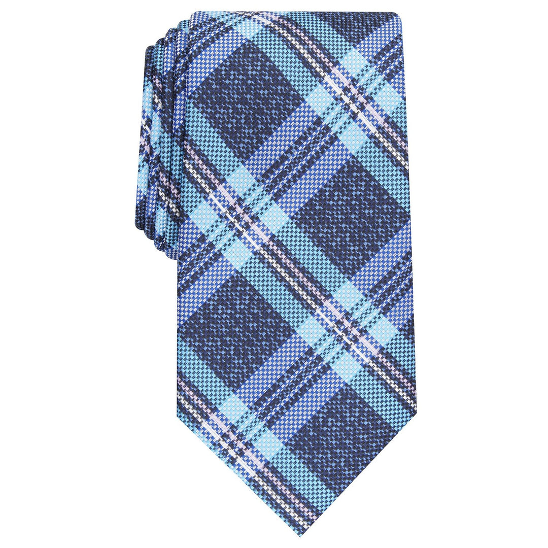 Perry Ellis Men's Duxbury Plaid Tie Navy Size Regular