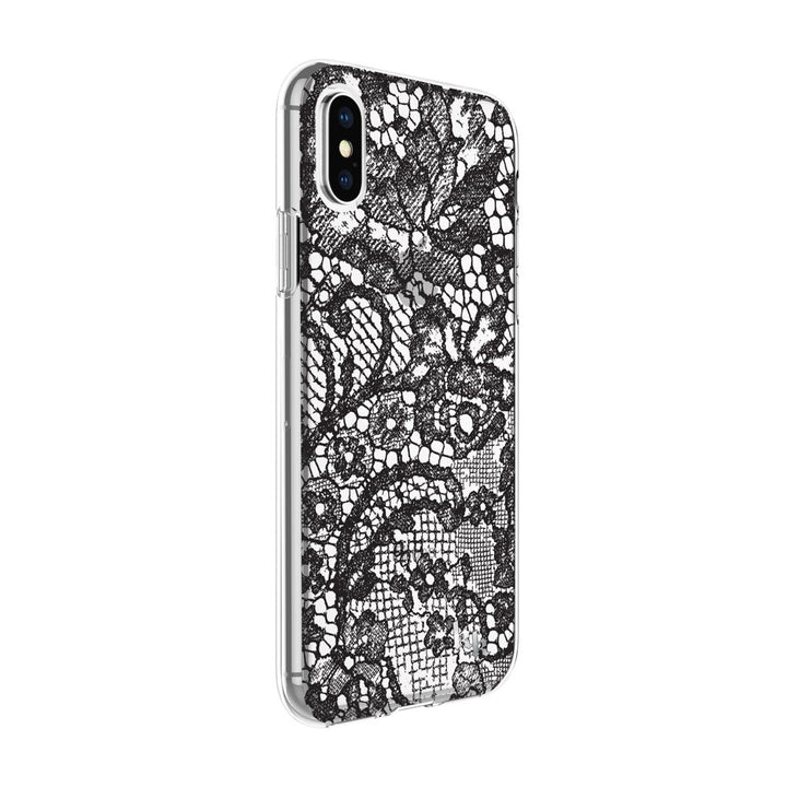 Kendall + Kylie Protective Printed Case for iPhone X Lace Print Black