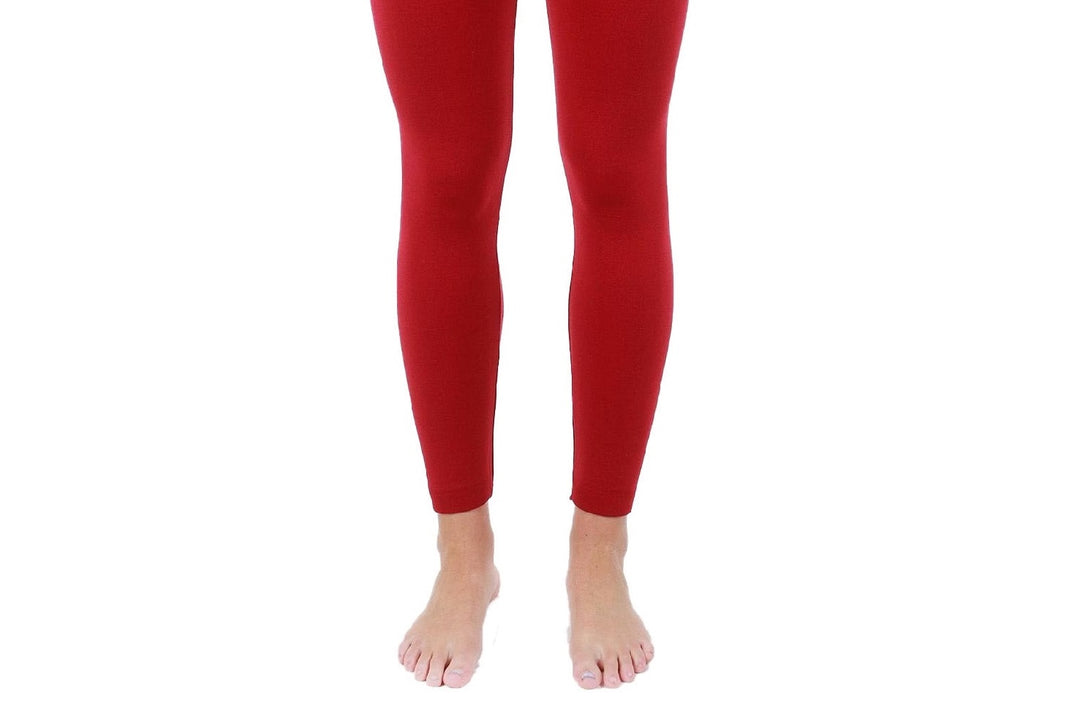 Love Charm Women's Fleece Lined Seamless Leggings Red Size Medium Large