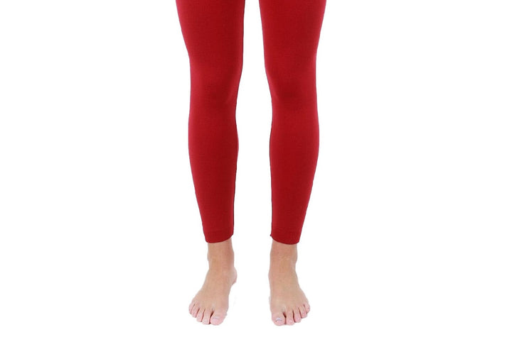 Love Charm Women's Fleece Lined Seamless Leggings Red Size Medium Large