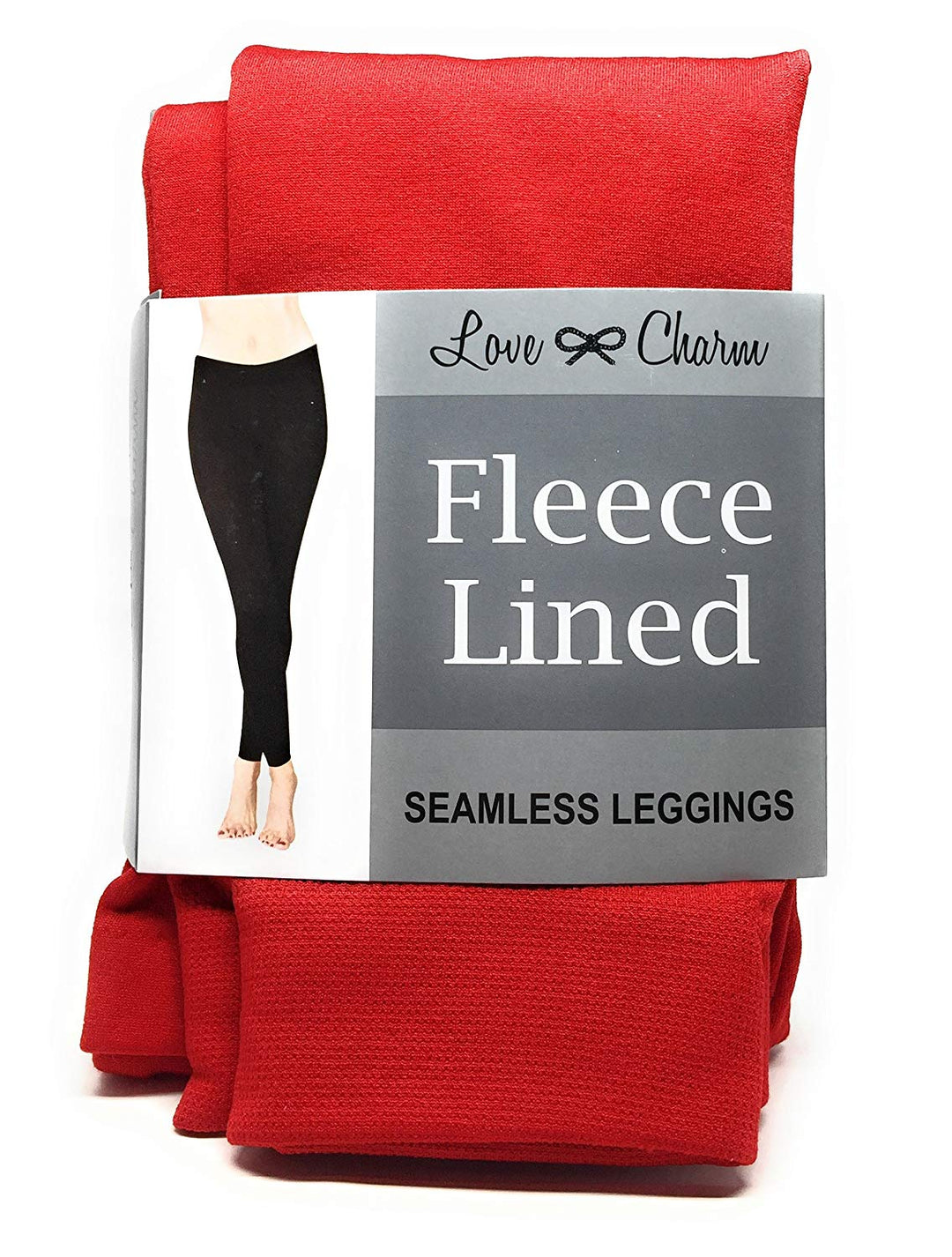 Love Charm Women's Fleece Lined Seamless Leggings Red Size Medium Large