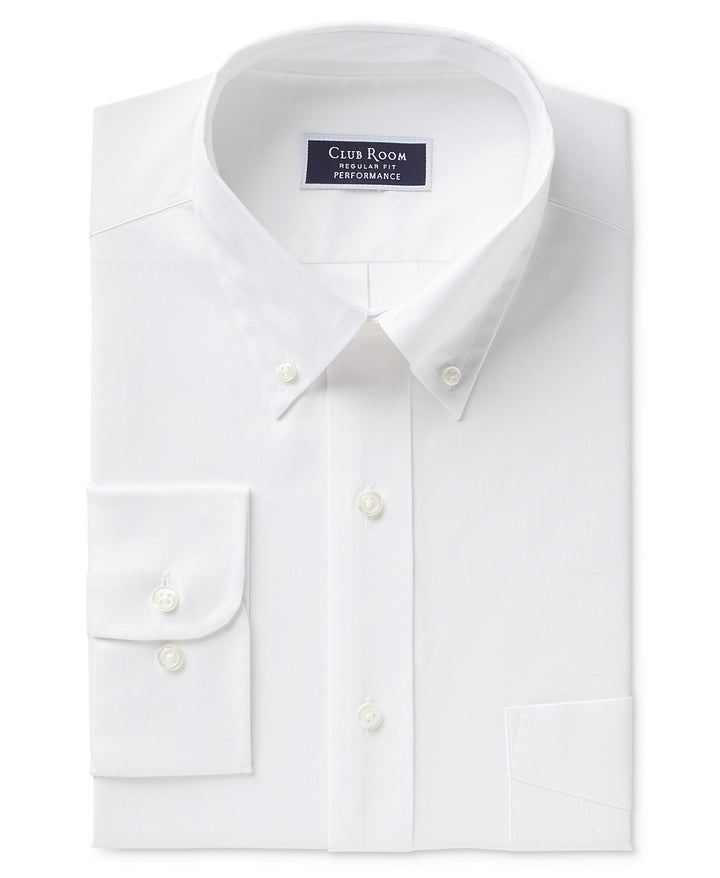 Club Room Men's Slim-Fit Pinpoint Solid Dress Shirt White Size 17.5x34-35