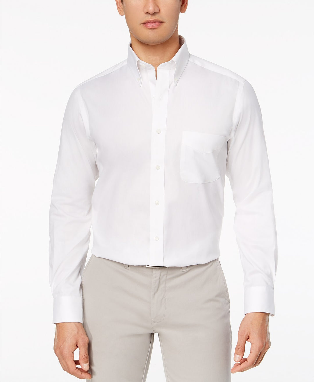Club Room Men's Performance Wrinkle-Resistant Pinpoint Solid Dress Shirt white Size 18X34-35