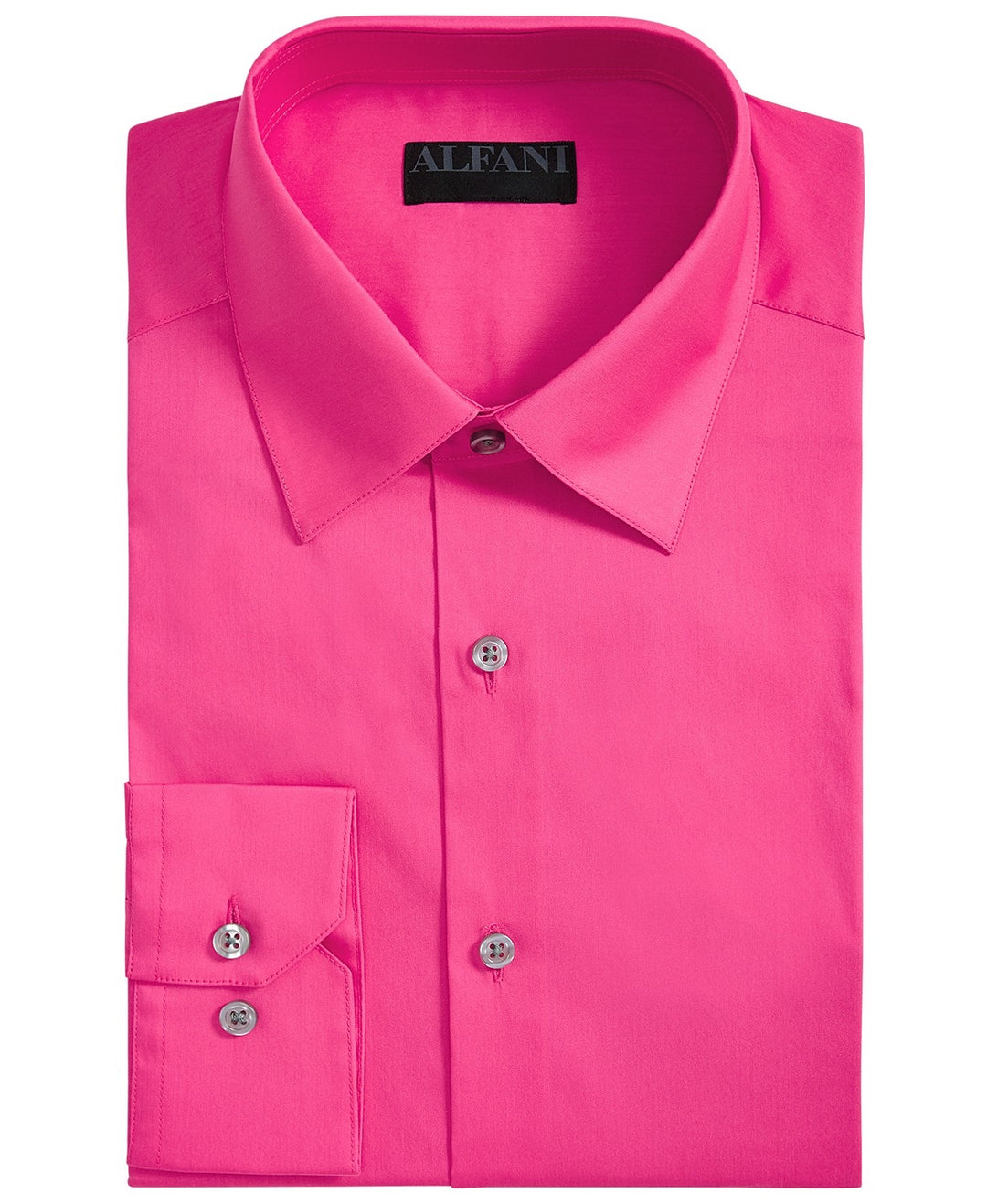 Alfani Men's Stretch Easy-Care Solid Dress Shirt Pink Size 16-16.1/2-34/35