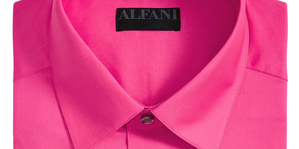 Alfani Men's Stretch Easy-Care Solid Pink Size 15-34X35