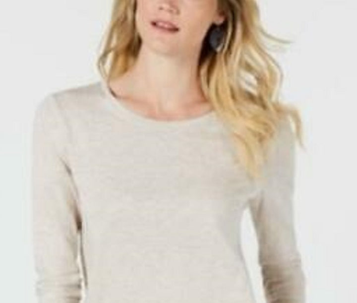 Style & Co Women's Long-Sleeve Crewneck Top  Brown Size Large