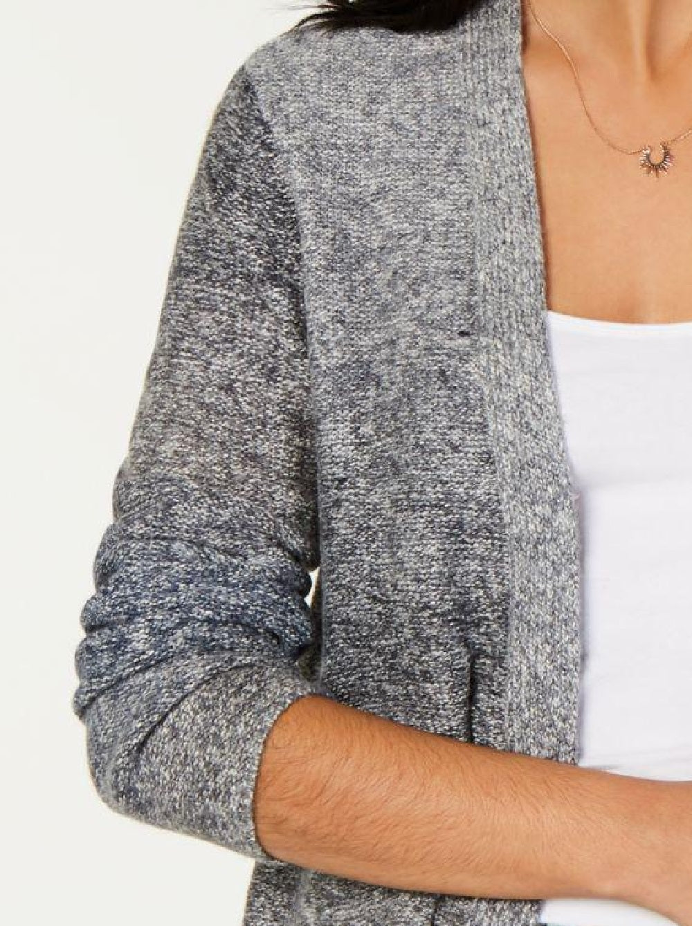 Style & Co Women's Ombré Open-Front Cardigan Gray  Extra Large