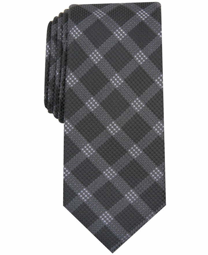 Alfani Men's Check Tie Black Size Regular