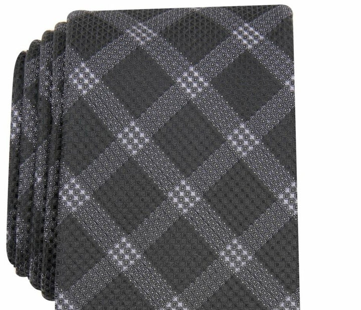 Alfani Men's Check Tie Black Size Regular