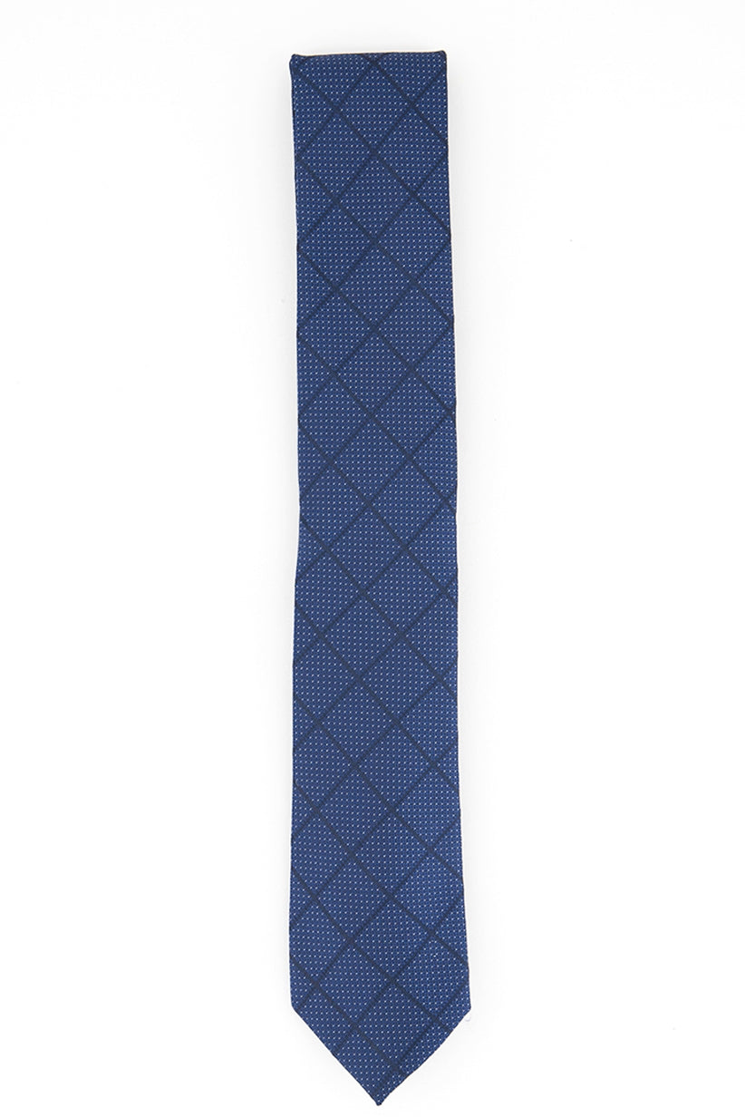 Alfani Men's Windowpane Tie Navy Size Regular