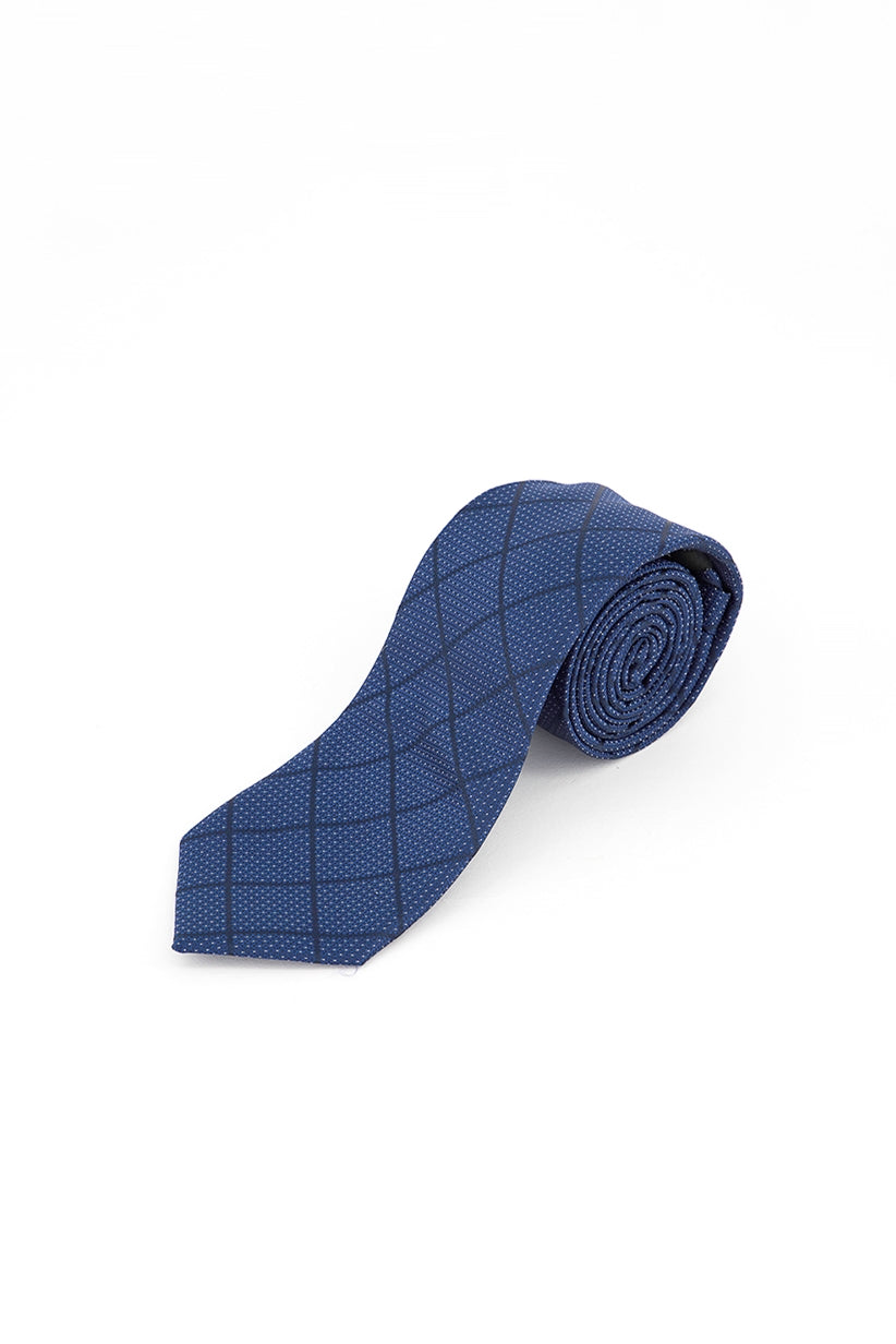 Alfani Men's Windowpane Tie Navy Size Regular