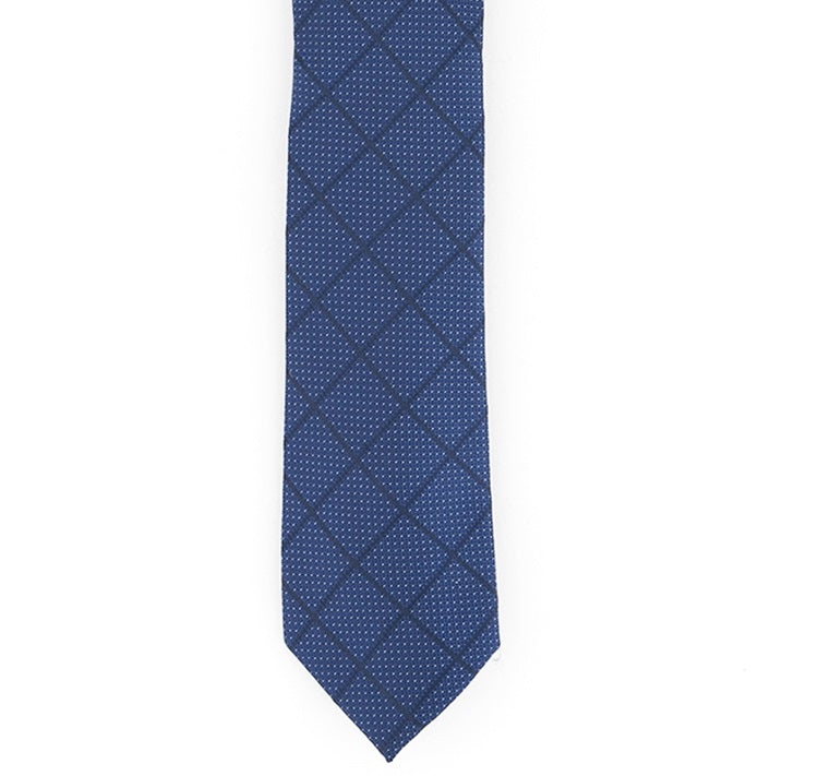 Alfani Men's Windowpane Tie Navy Size Regular