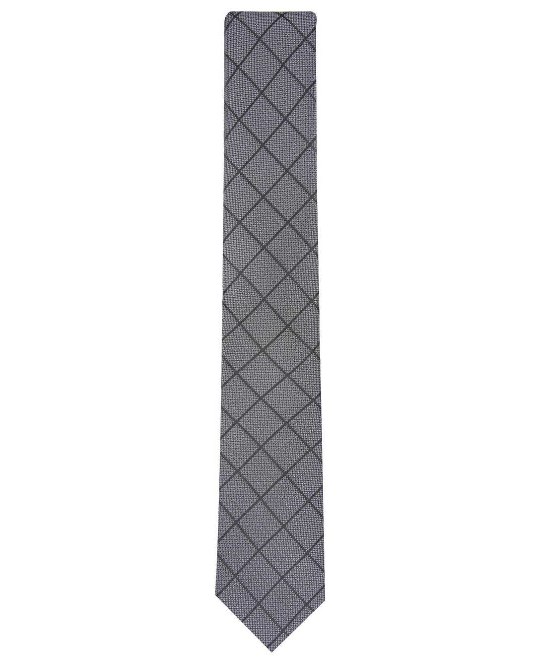 Alfani Men's Windowpane Tie Gray Size Regular