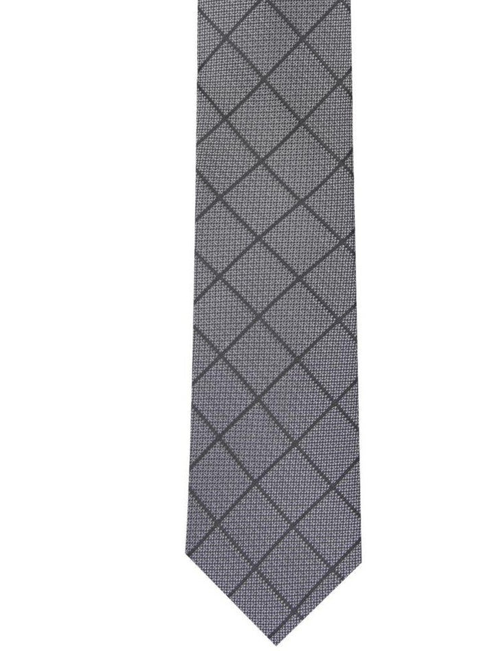 Alfani Men's Windowpane Tie Gray Size Regular