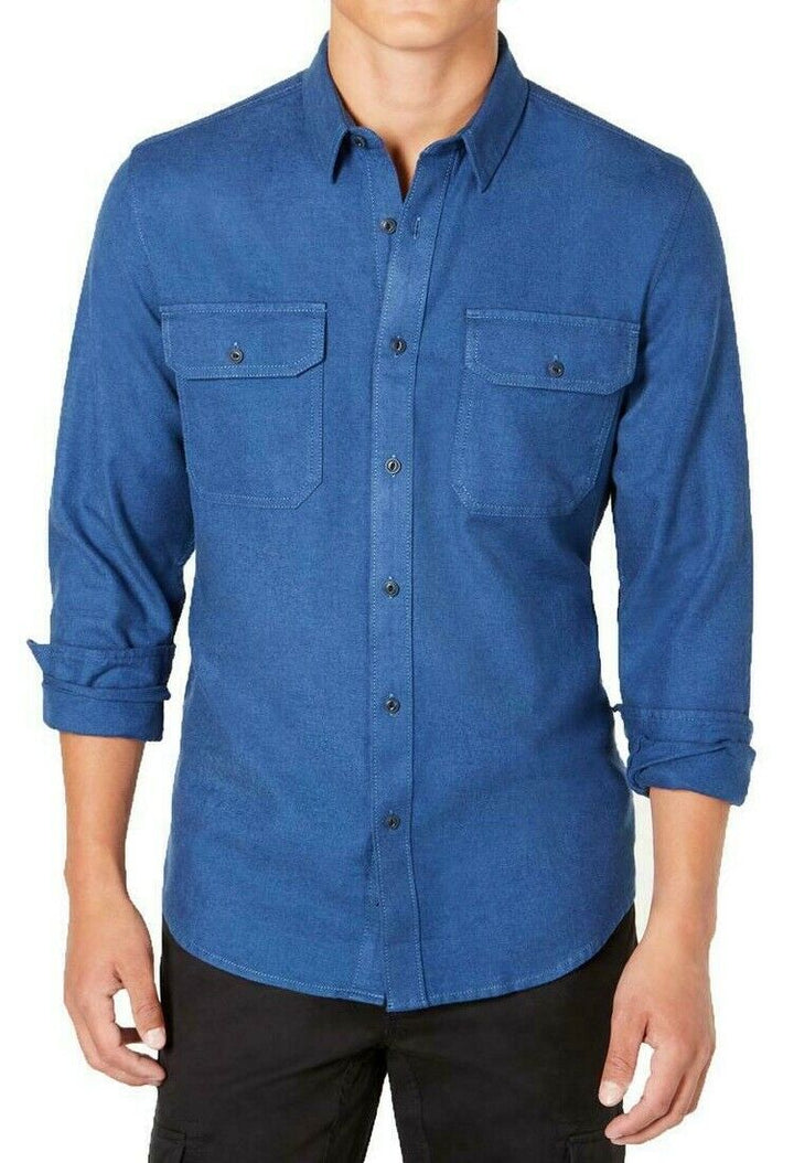 American Rag Men's Grindle Textured Shirt Blue