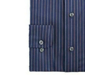 Club Room Men's Regular-Fit Performance Stretch Wrinkle-Resistant Pinstripe Dress Shirt  Navy Size 32-33