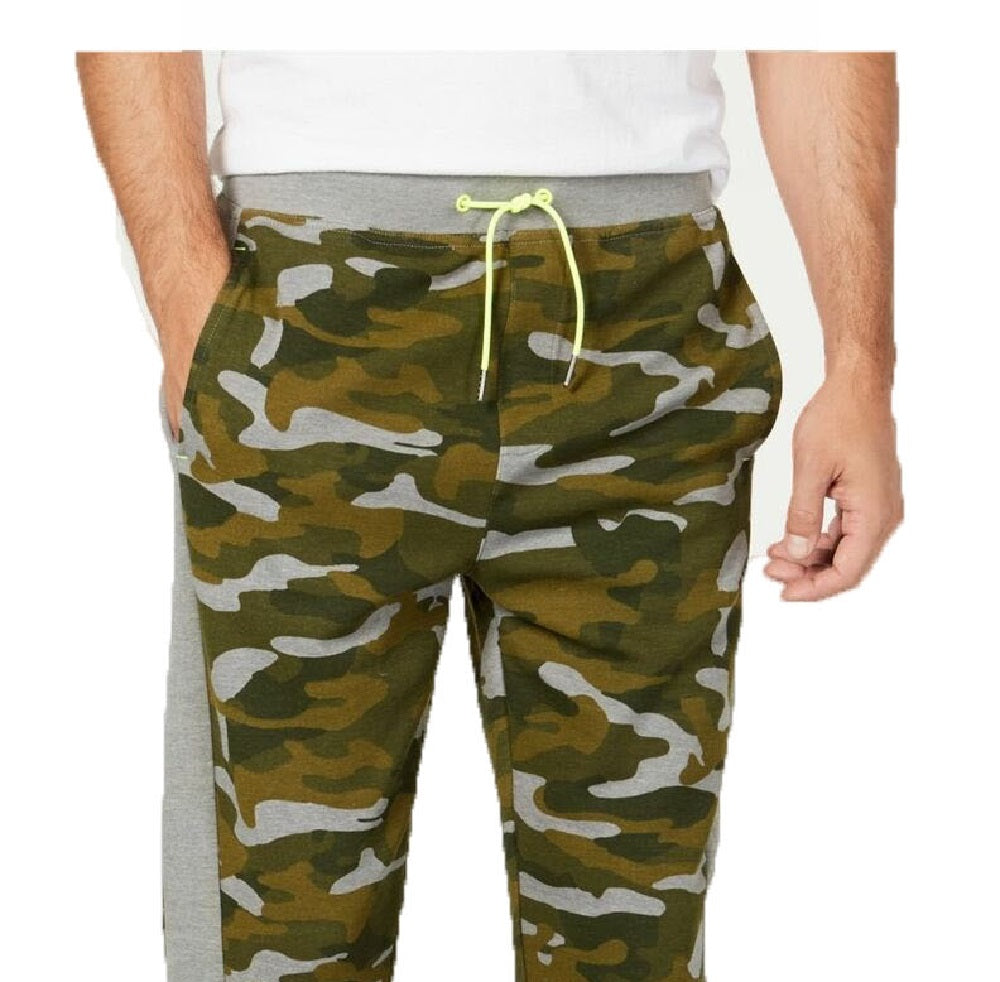 Ideology Men's Colorblocked Camo Joggers Dark Green Size Large