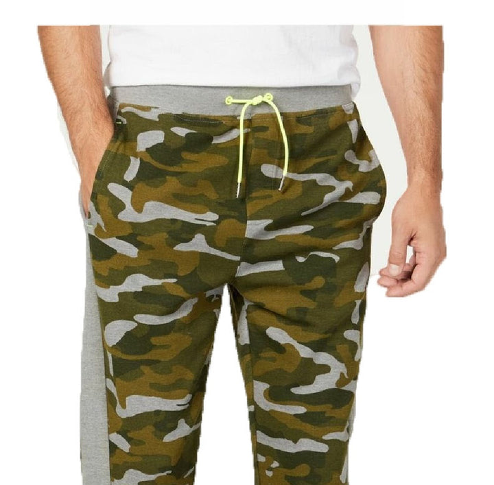 Ideology Men's Colorblocked Camo Joggers Dark Green Size Large