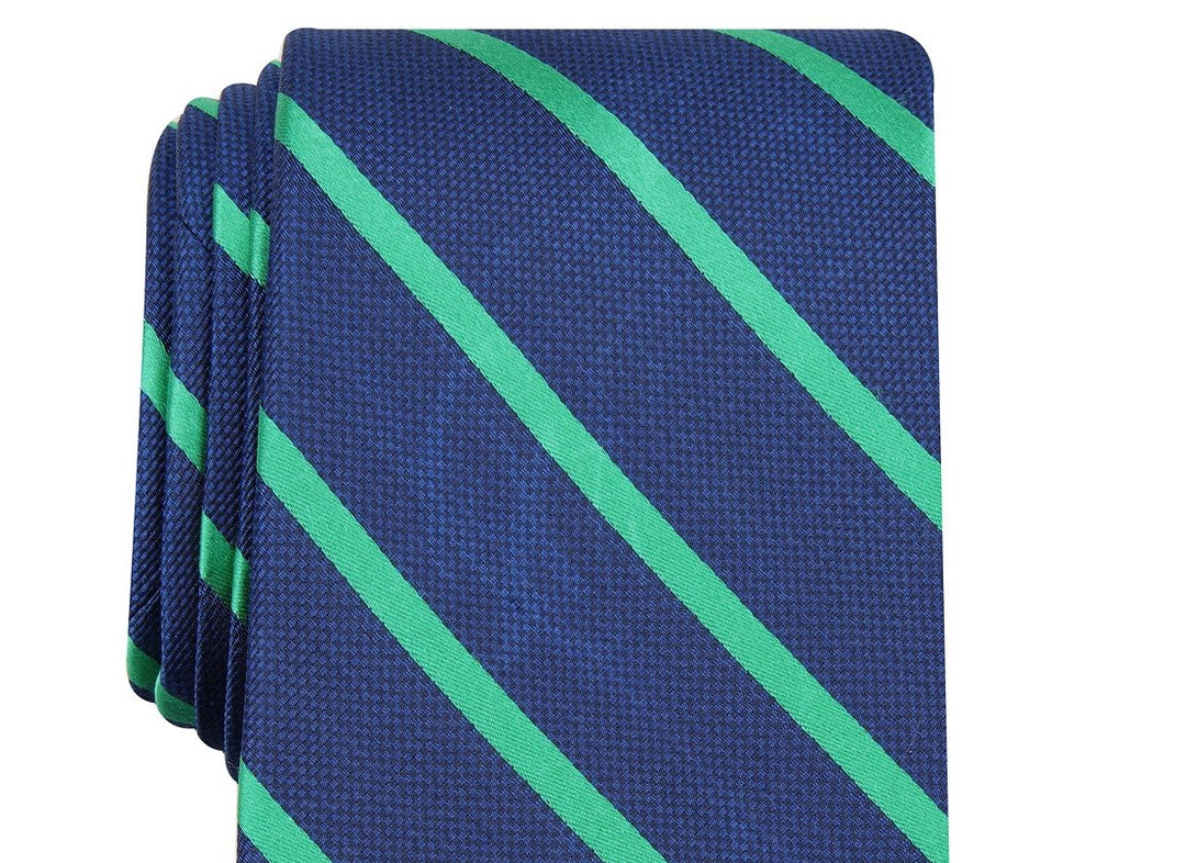 Club Room Men's Stripe Tie Dark Green Size Regular