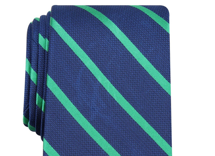 Club Room Men's Stripe Tie Dark Green Size Regular
