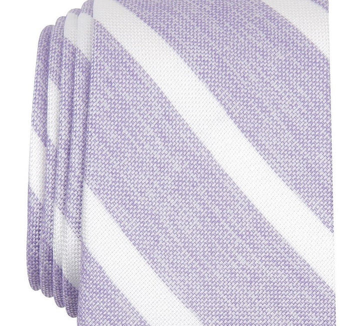 Bar III Men's Lovett Stripe Skinny Tie Purple Size Regular