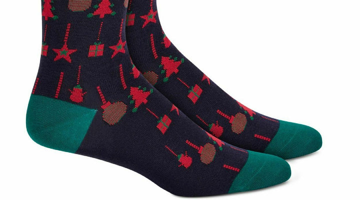 Alfani Men's Ornaments Socks Black Size Regular
