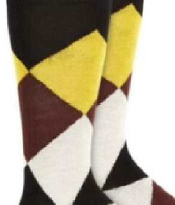 Alfani Men's Argyle Socks Brown-Yellow Size 7-12