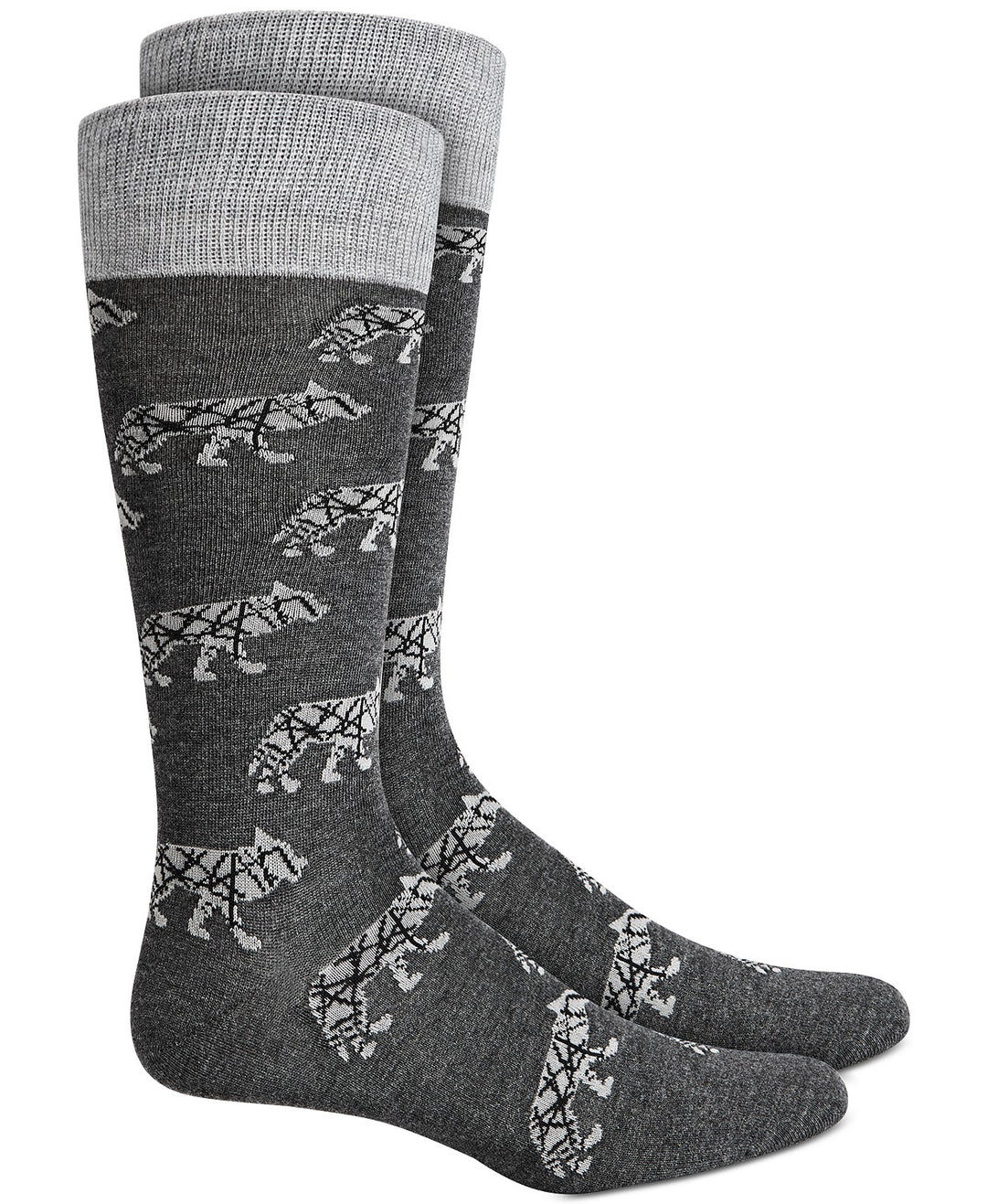 Alfani Men's Wolf Socks Gray Size 10-13