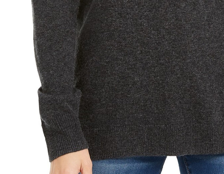 INC International Concepts Women's Embellished Keyhole Sweater Charcoal Size Large