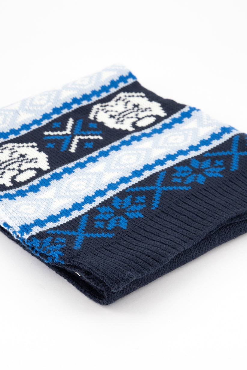 Club Room Men's Bulldog Hat & Scarf Set Blue Size Regular