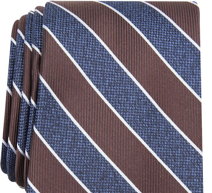 Club Room Men's Classic Stripe Tie Gray Size Regular