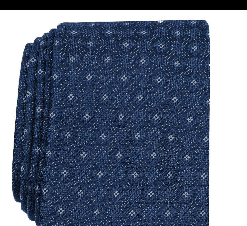 Alfani Men's Slim Geo Tie  Blue Size Regular