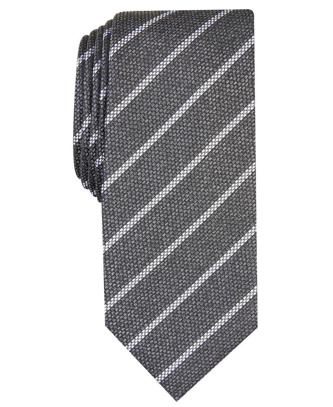 Alfani Men's Slim Stripe Tie Gray Stripe Size Regular