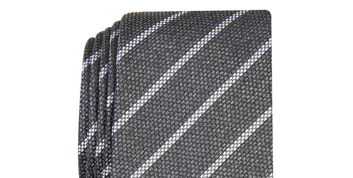 Alfani Men's Slim Stripe Tie Gray Stripe Size Regular
