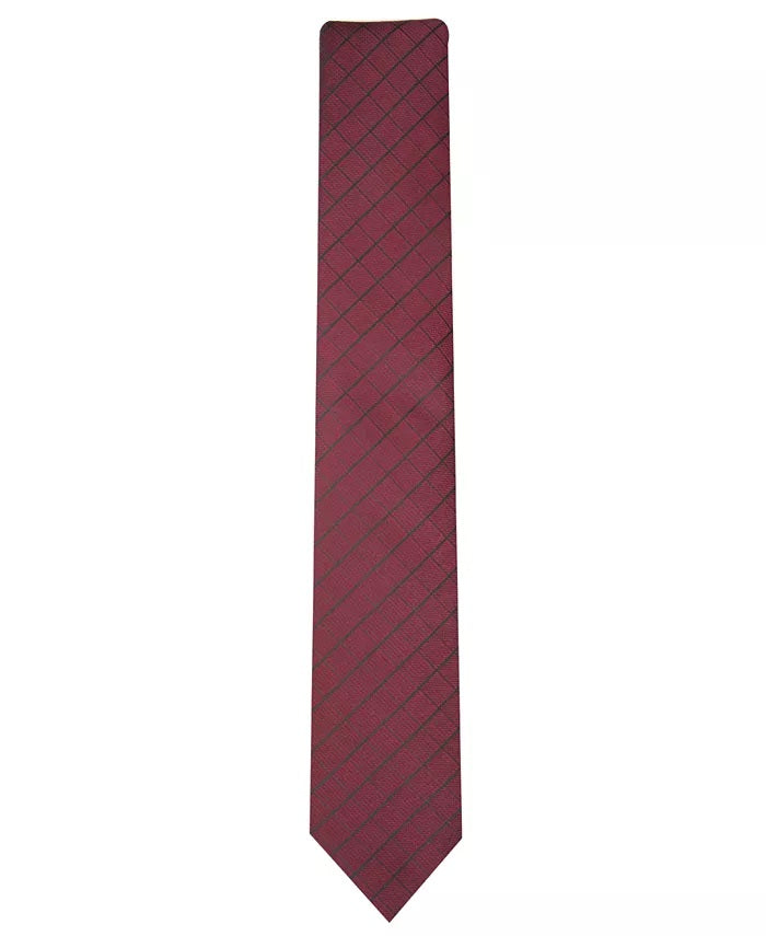 Alfani Men's Slim Grid Tie  Pink Size Regular