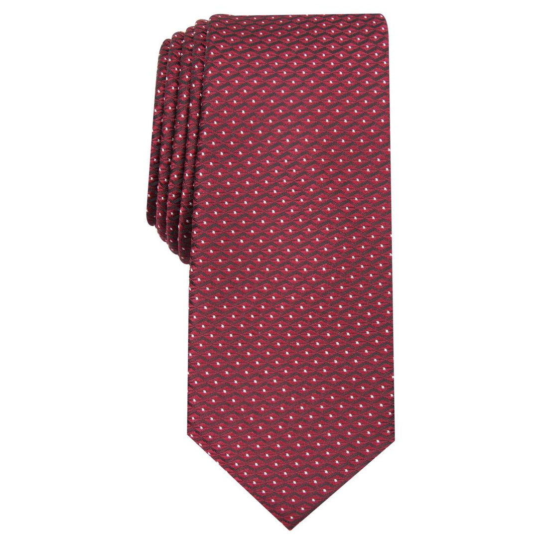 Alfani Men's Slim Geometric Tie Red Size Regular