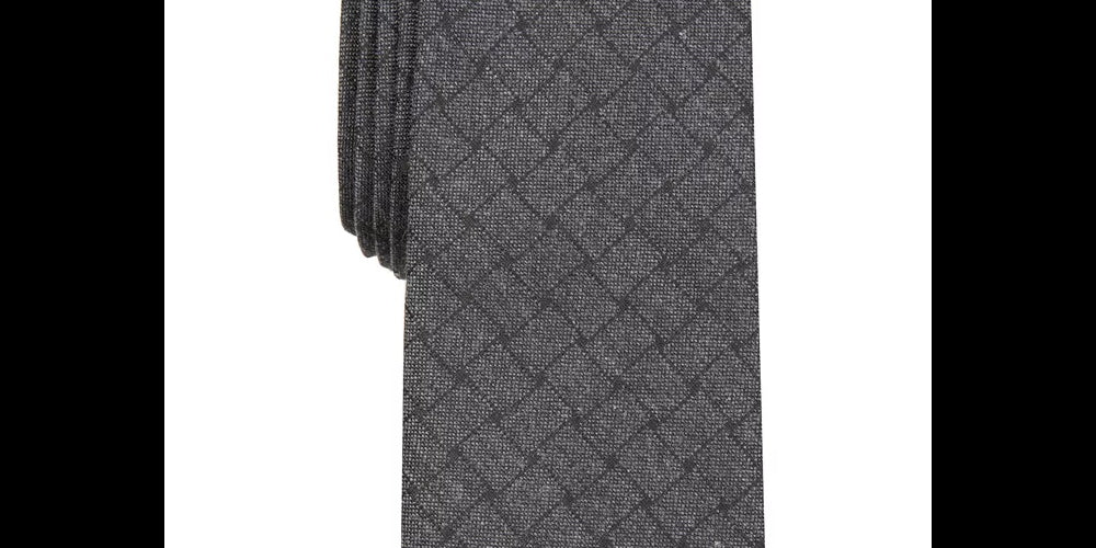 Alfani Men's Solid Mode Tie Charcoal Size Regular