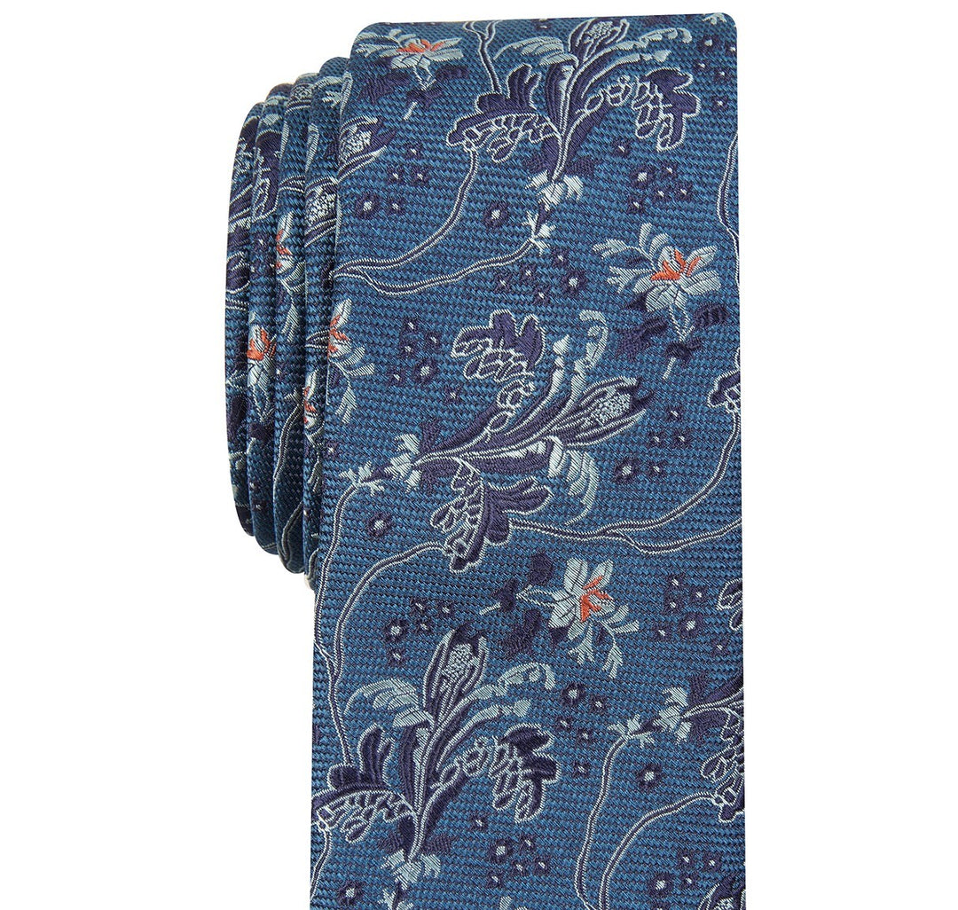 Bar III Men's Edison Skinny Floral Tie Navy Size Regular