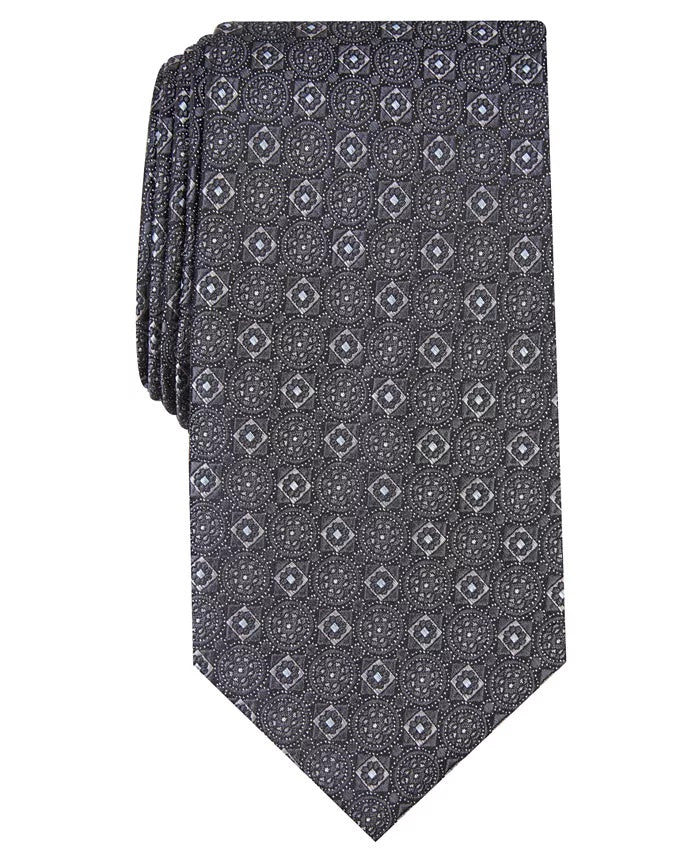 Tasso Elba Men's Classic Neat Silk Tie Black Size Regular