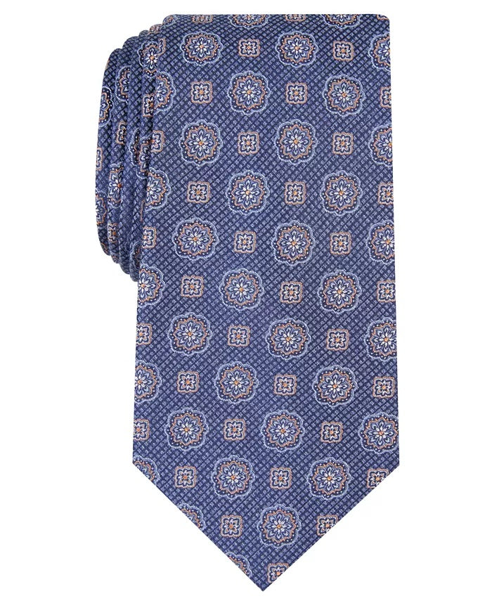 Tasso Elba Men's Classic Medallion Tie Dark Blue Size Regular