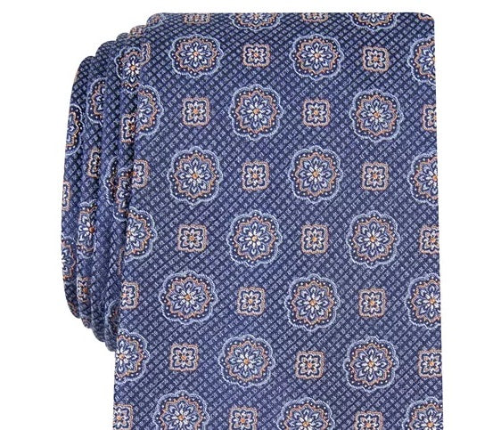 Tasso Elba Men's Classic Medallion Tie Dark Blue Size Regular