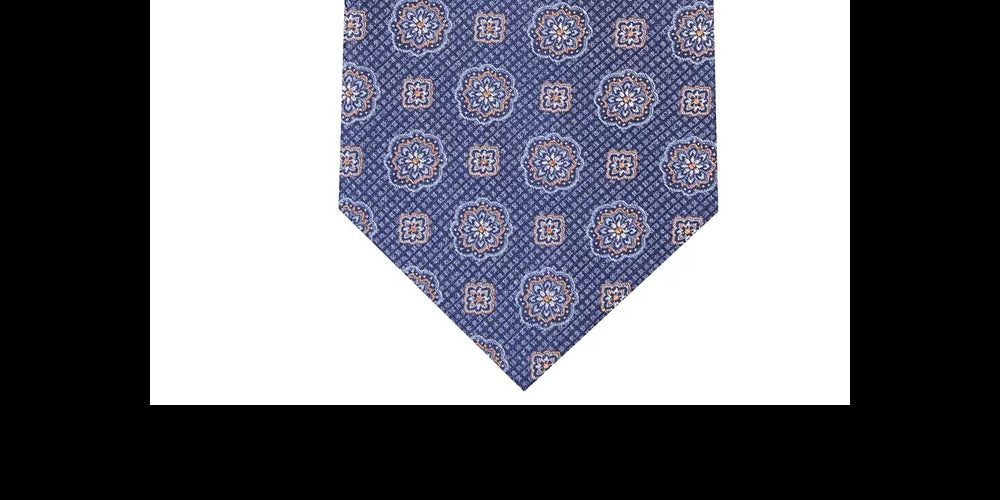 Tasso Elba Men's Classic Medallion Tie Dark Blue Size Regular