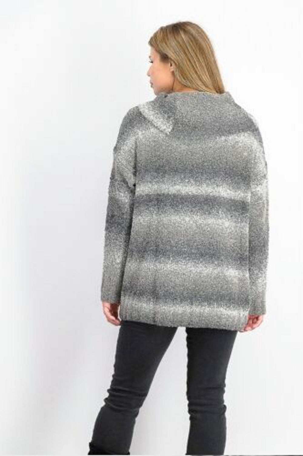 Style & Co Women's Ombre Boucle Sweater Black Size Medium