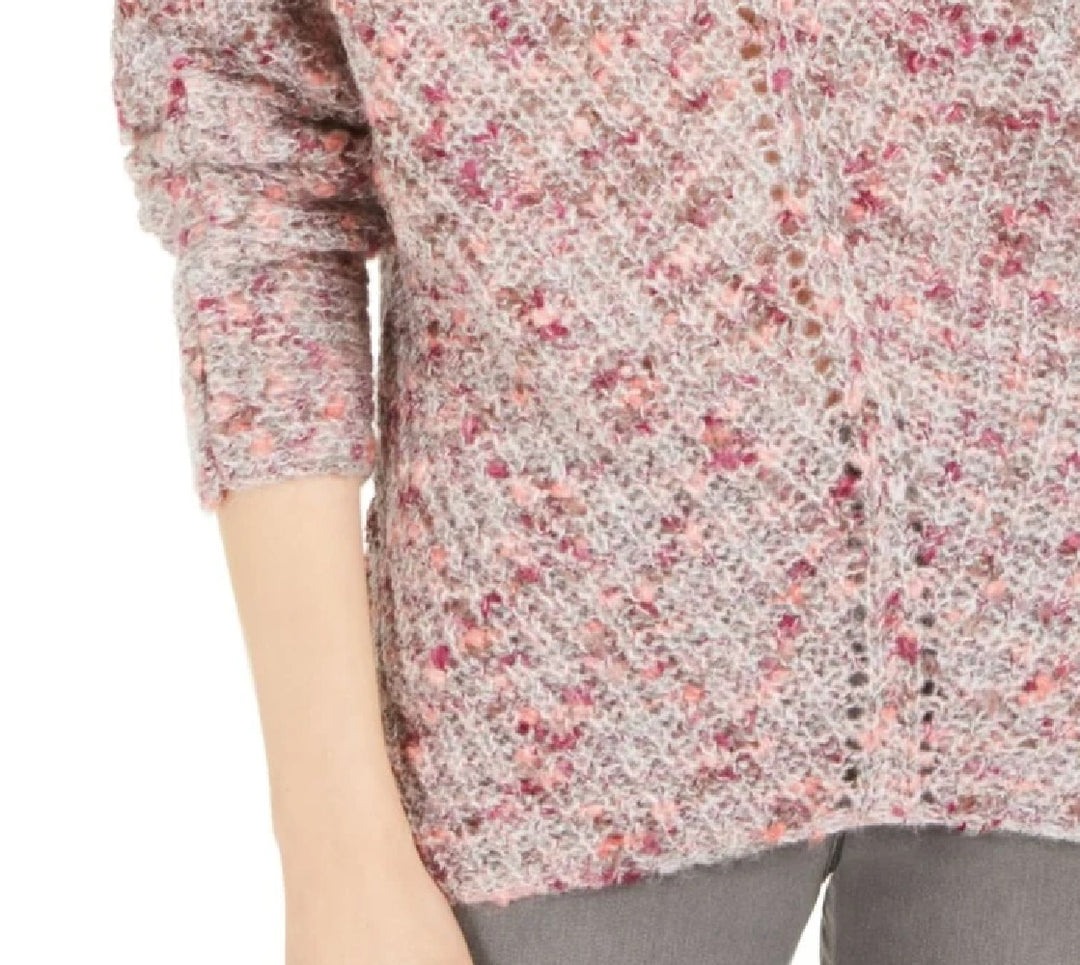Style & Co Women's V-Neck Dolman-Sleeve Sweater Pink Medium